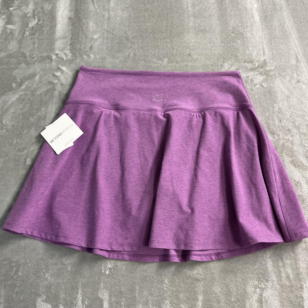 Beyond Yoga Skort Womens XL Purple Heather Pull On Built In Shorts Yoga Athletic - Picture 3 of 10